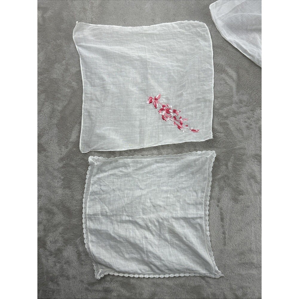 Vtg Erin O'Dell Handkerchief Hankie Lot Floral Embroidered Mother Mix Brands - Picture 8 of 10